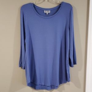 Large Dusty Blue 3/4 Sleeve Top